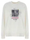 Ganni Off-white Isoli Kittens Drop Shoulder Sweatshirt In Neutral