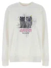 Ganni Off-white Isoli Kittens Drop Shoulder Sweatshirt