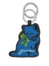 Ganni Kitty Keyring In Blue