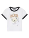 Ganni Women White Crewneck T-shirt With Maxi Logo On The Front In Cotton Jersey Woman In White