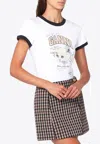 Ganni Women White Crewneck T-shirt With Maxi Logo On The Front In Cotton Jersey Woman In White