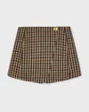 Ganni Kjol Wool Mix Check In Multi