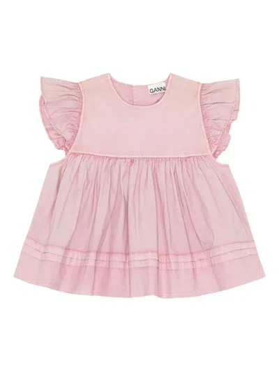 GANNI STRETCH-COTTON BLOUSE