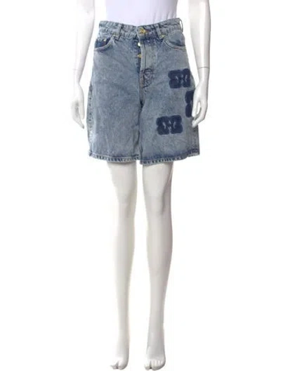 Pre-owned Ganni Knee-length Shorts In Blue