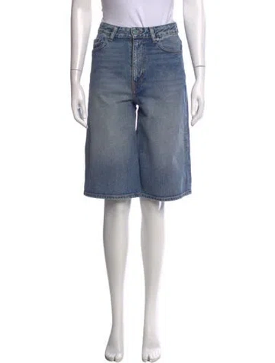 Pre-owned Ganni Knee-length Shorts In Blue