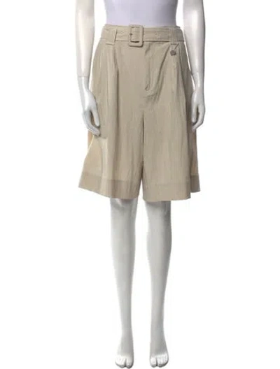 Pre-owned Ganni Knee-length Shorts In Yellow