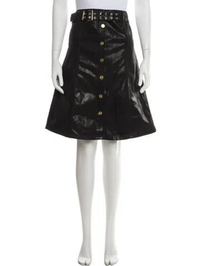 Pre-owned Ganni Knee-length Skirt In Black
