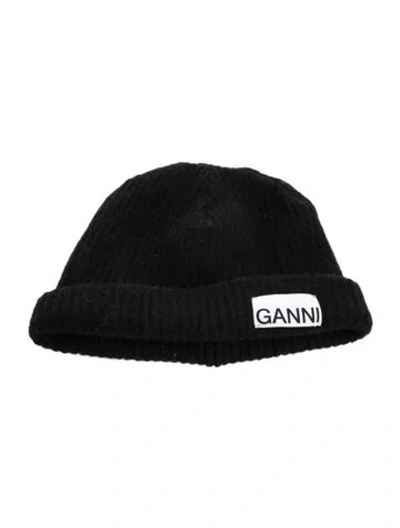 Pre-owned Ganni Knit Beanie In Black