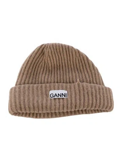 Pre-owned Ganni Knit Beanie In Brown