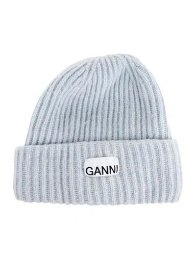 Pre-owned Ganni Knit Beanie Hat In Blue
