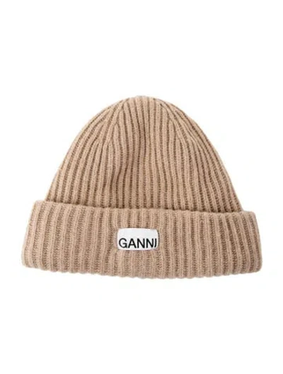 Pre-owned Ganni Knit Beanie In Neutral