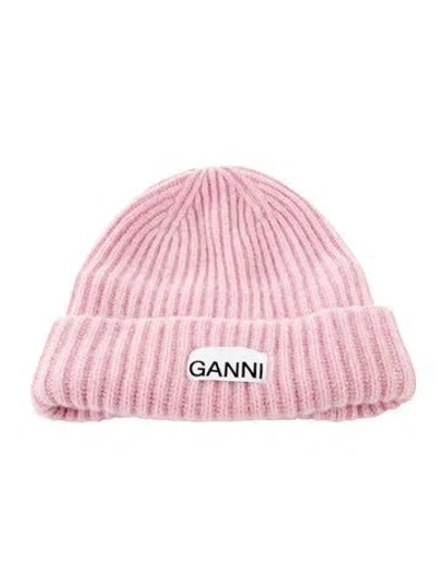 Pre-owned Ganni Knit Beanie In Pink