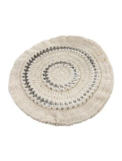 Pre-owned Ganni Knit Beret In White