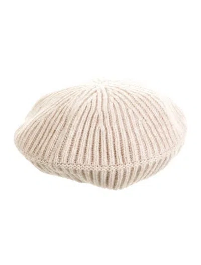 Pre-owned Ganni Knit Beret  W/tags In Neutral
