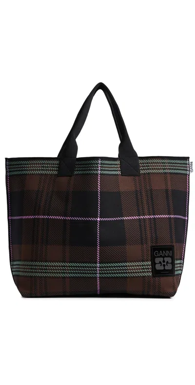 Ganni Knit Easy Medium Shopper Chicory Coffee