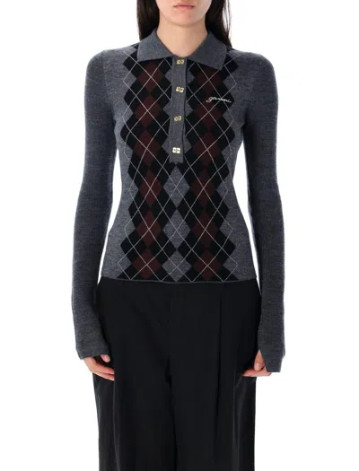 GANNI GANNI KNITTED POLO SHIRT