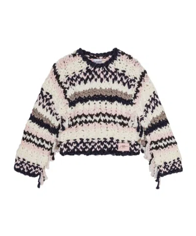 GANNI MULTICOLOUR HAND-KNIT JUMPER