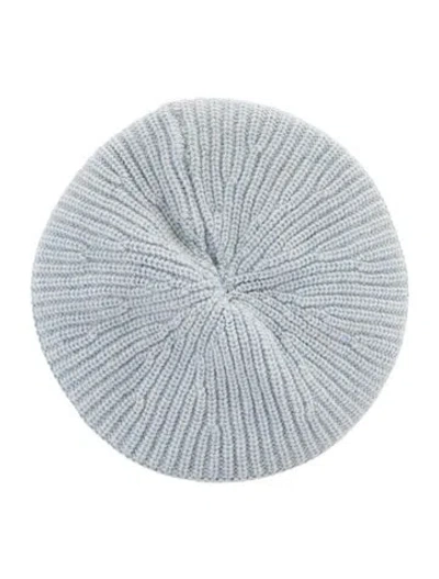 Pre-owned Ganni Knit Wool Beret Hat In Blue
