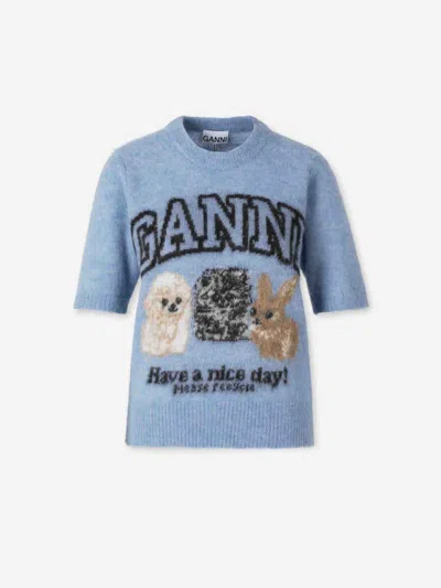 GANNI GANNI KNITTED ANIMAL SWEATER