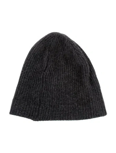 Pre-owned Ganni Knitted Beanie In Gray