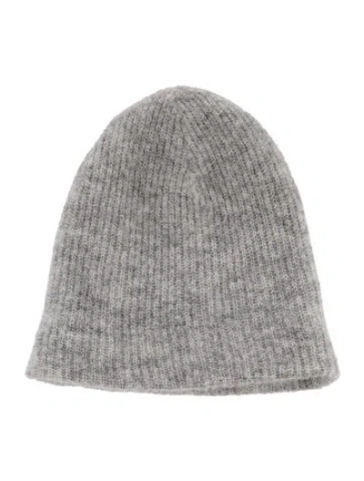 Pre-owned Ganni Knitted Beanie In Gray