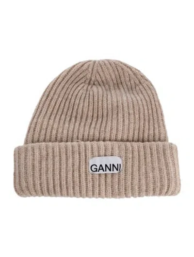 Pre-owned Ganni Knitted Beanie In Neutral