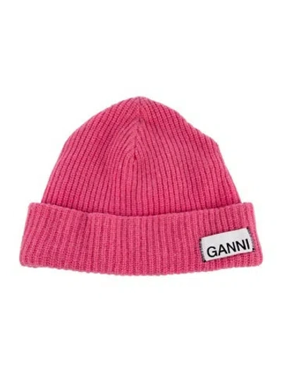 Pre-owned Ganni Knitted Beanie In Pink