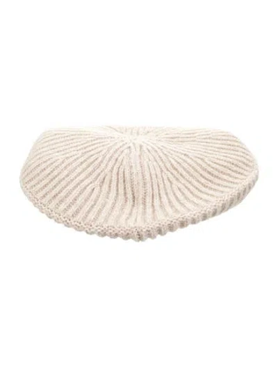 Pre-owned Ganni Knitted Beret Hat In Neutrals