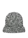 Ganni Knitted Hat In Gray