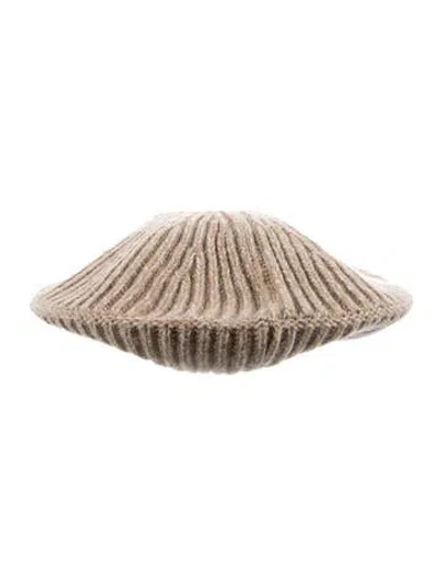 Pre-owned Ganni Knitted Hat In Neutral