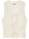 Ganni Egret Light Mohair Tie String Vest In White