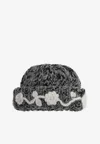 Ganni Knitted Wool Beanie In Gray