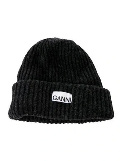 Pre-owned Ganni Knitted Wool Beanine W/tags In Grey