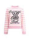 Ganni Striped Sweater With Rabbit