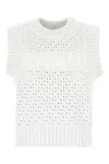 Ganni Textured Organic Cotton Blend Sweater Vest