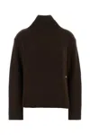 Ganni Brown Wool And Yak Sweater In Brown