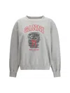 Ganni Women Margot Kitty Organic Cotton Sweatshirt In Gray