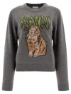 Ganni Women's Bunny Wool Crewneck Sweater In Grey