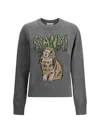 Ganni Wool Blend Sweater In Grey