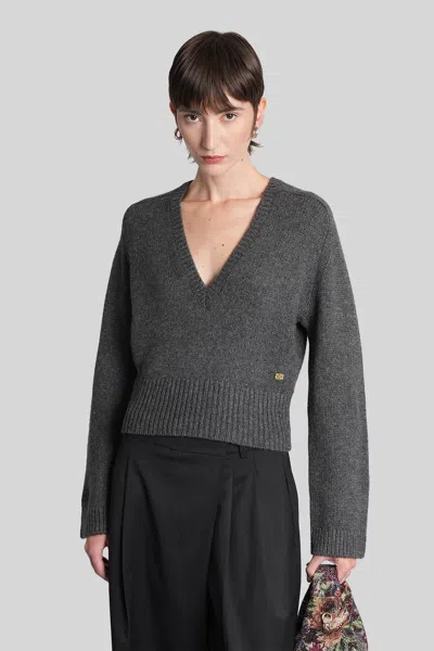 Ganni Knitwear In Grey Wool In Gray