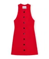 Ganni Knot-detail Button-up Minidress In Red