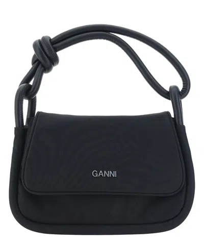 Ganni Knot Handbag In Black