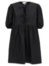 Ganni Cotton Poplin Tie String Mini Dress