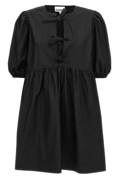 GANNI GANNI KNOT POPLIN DRESS