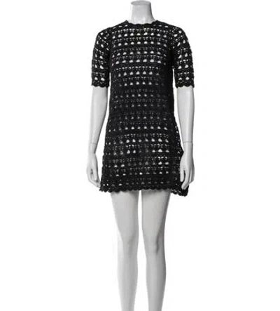 Pre-owned Ganni Lace Pattern Mini Dress In Multi