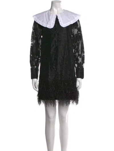 Pre-owned Ganni Lace Pattern Mini Dress In Multi