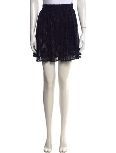 Pre-owned Ganni Lace Pattern Mini Skirt W/ Tags In Black