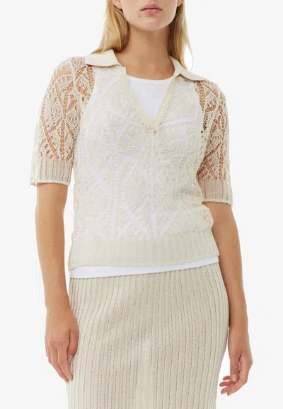 Ganni Polo Shirt  Woman Color White