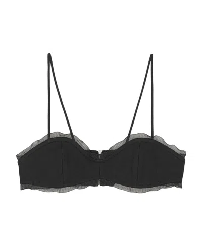 Ganni Woman Top Black Size 6 Organic Cotton