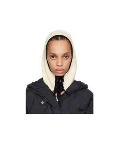 GANNI IVORY CASHMERE MIX BALACLAVA